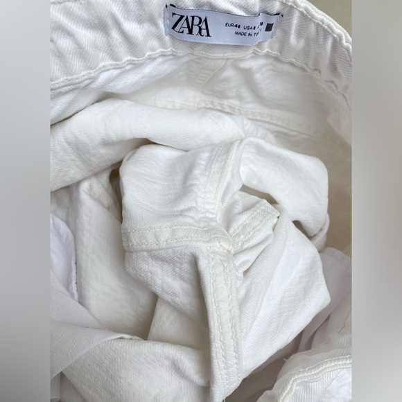 Zara White Full Length Straight Jeans Size 8 - Picture 11 of 12